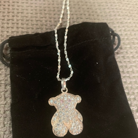 TOUS rhinestone silver teddy bear (pendant only) - Picture 3 of 5